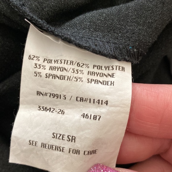 Mimi Maternity women’s black dress pants elastic waist zip front closure sz SR - Picture 9 of 10